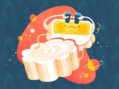 The 'Moon' cakes | 冰皮月饼 chinese chineseidiom design flat fourchars hiwow idiom illustration midautumn mooncake vector