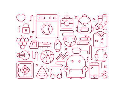 Shopping Pattern baby camera furniture heart icon line mobile penn shirt shop sport vector watch