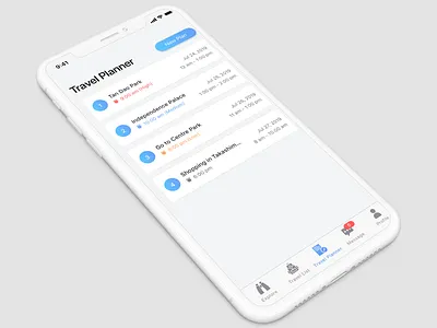 Travel Planner application design flat ios layout mobile travel ui ux vietnam