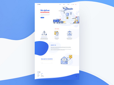 Logify - Logistics Landing Page Design illustration landing design landing page logistics minimal ui uidesign ux uxdesign web design