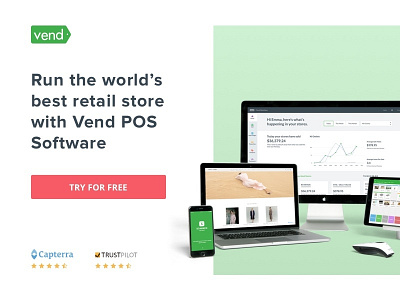 Vend Landing Page app landing page landing page minimal pos software software web design website design