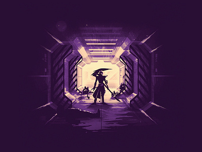 Odyssey Kayn corridor league of legends morning star odyssey kayn riot games spaceship t shirt teaser tee videogame
