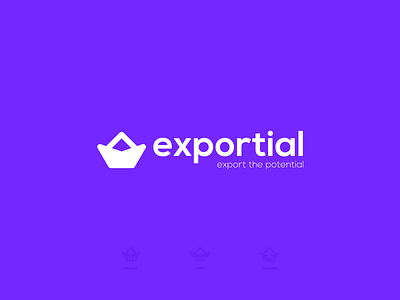 Exportial Logo Design appstore product branding brand brand book brand identity designer branding clean commerce concept daily design logo logo mark modern origami ship
