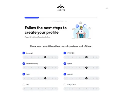 Profile Career app cards clean dashboard flat layout minimal onboarding onboarding ui typography ui ux web website