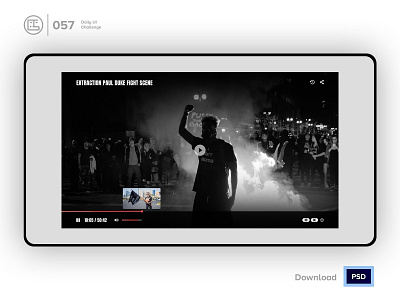 Video Player | Daily UI challenge - 057/100 animation daily ui daily ui 057 dark ui ecommerce free psd free ui kit freebies george samuel hero section interaction interaction design landing page trendy user experience user interface ux video player web design youtube