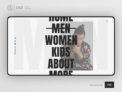Full screen menu | Daily UI challenge - 053/100 animation daily ui daily ui 053 dark ui ecommerce free psd free ui kit freebies full screen menu george samuel hero section interaction interaction design landing page listing navigation trendy user experience user interface ux