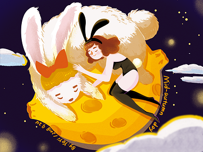 Middle Autumn Day illustration，flat