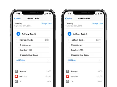 Cart app buttons cart checkout checkout process food icons ios order totals ui