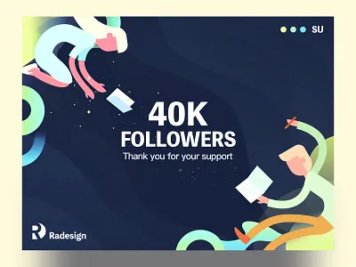 40K Followers book graphic illustration line reading