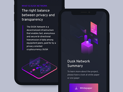 Dusk Network mobile blockchain crypto data decentralized mobile network ui ux web design whitepaper