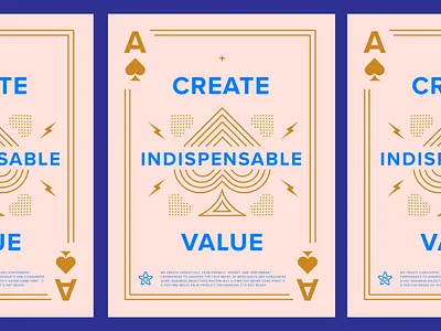 Create Indispensable Value ace poster startup values
