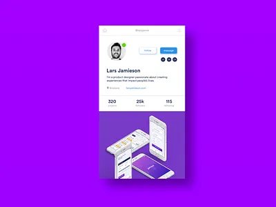 Daily UI Challenge #006 Social profile app custom dailyui design social socialprofile ui uidesign ux vector