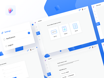 Dashboard screens (Brickshare) bank cash dashboard invest investment logout message money notification payment user validation