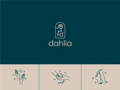 Dahlia Massage branding design graphic green icon illustration logo manypixels