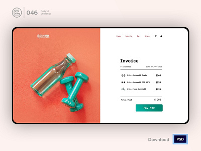 Invoice page| Daily UI challenge - 046/100 animation daily ui daily ui 046 dark ui ecommerce free psd free ui kit freebies george samuel gym hero section interaction interaction design invoice landing page pricing receipt table user experience user interface