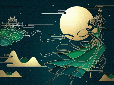 The Mid-Autumn Festival illustration wallpaper