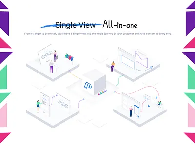 Pisano New Landing Page - "All in one" Part's Illustration customer design drawing feedback icon illustration journey kiosk logo map painting team typography ui ux