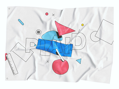 Plaid Flag abstract fabric flag plaid ruler shapes