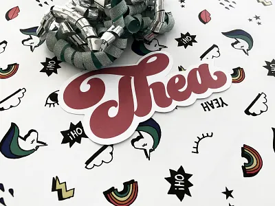 Thea lettering custom type customtype hand lettering handlettering lettering ligature logo design logo designer logodesign logotype