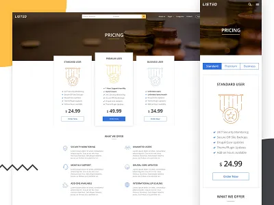 Listed - Pricing Page companies design listed listing listing directory prices pricing uiux web design