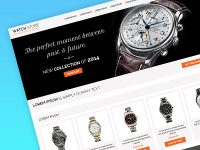 Watch Store concept ecommerce design photoshop ui