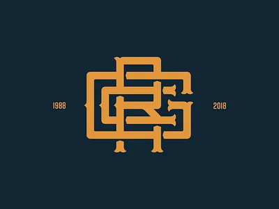 tribute monogram badge baseball c g monogram r retro type typography vintage