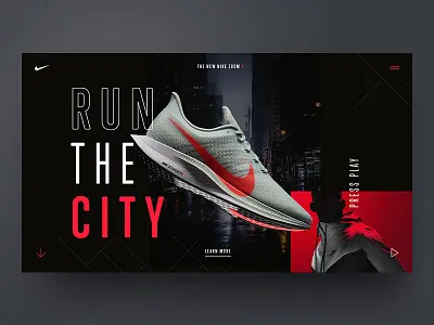 Nike Zoom X Concept clean design flat homepage interface typography ui ux webdesign