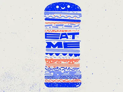 EAT ME🍔 burger doors sticker food hamburger illustration interior kitchen office interior sticker wall art