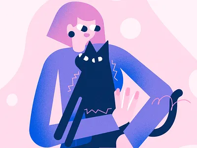 good boy cat character female illustration illustrator texture vector