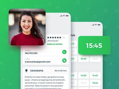 🦉 Korki – User Profile + Availability app app design availability ios iphone x korki profile schedule school student tutor ui user interface user profile ux