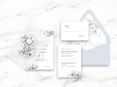 Winter Floral Wedding Invitation floral ice blue invitation wedding winter
