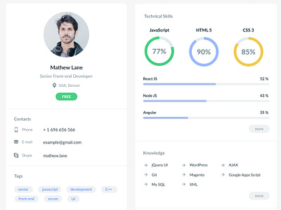 Dashboard UI Concept clean dashboard hr ui ux website