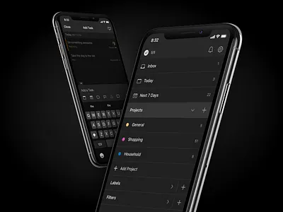 Todoist Dark Theme android app dark theme design ios mobile productivity todo ui