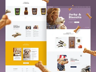 Dog Food Website clean design dog dog food ecomerce product violet website