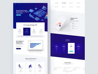 MISEO :: Landing Page business clean clean ui design clean user interface clean website creative home page landing page website marketing marketing agency marketing company marketing landing page minimal online marketing search seo seo company seo services ui design web design