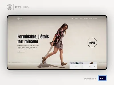 Image Slider | Daily UI challenge - 072/100 animation carousel daily ui daily ui 072 dark ui ecommerce free psd free ui kit freebies george samuel hero section image slider interaction interaction design landing page progress trendy user experience user interface ux