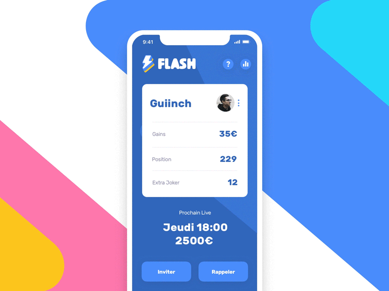 Flash Home Transition app branding design game gif home interaction interface ios mobile motion sketch ui