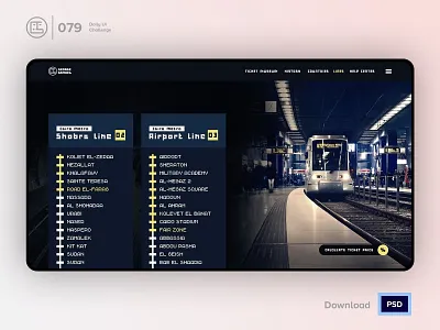 Itinerary | Daily UI challenge - 079/100 animation daily ui daily ui 079 dark ui ecommerce free psd free ui kit freebies george samuel hero section interaction interaction design itinerary landing page lines metro underground user experience user interface ux