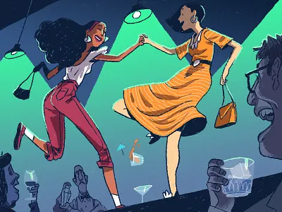 Living Fearlessly bar business character design color dance dancing design digital drawing editorial food and drink illustration life photoshop stylized