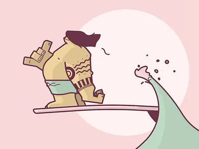 Surfin', Shreddin' Summertime hang loose happy illustration line art pitted smile surf surf board surfer tattoo waveform