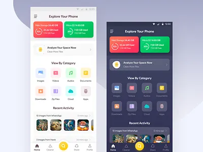 Explore Your Phone App Design android app explore app explore phone explore your phone file commander file commander android app file explore file explorer file explorer android app file manager file manager android app gradient