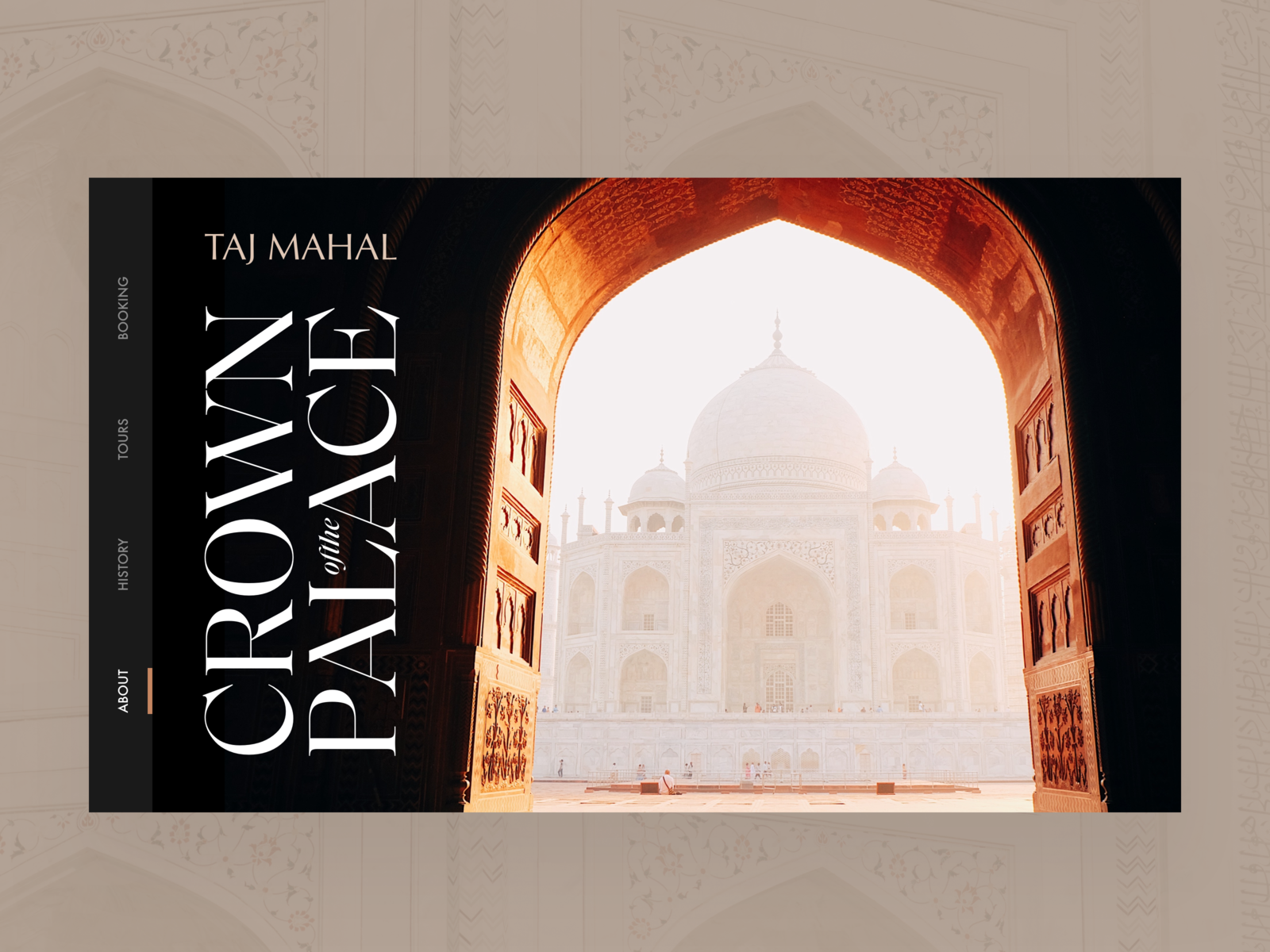 Taj Mahal hero by Imran Ashraf on Dribbble