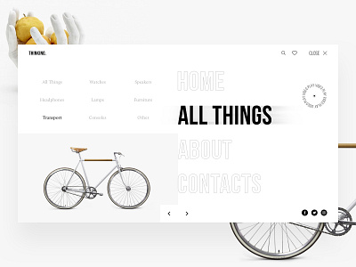 Thinking - Main Menu clean clear concept creative design ecommerce grid homepage inspiration interface minimal navigation sketch things typography ui ux web webdesign website