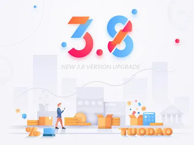 Version upgrade analysis finance illustration page upgrade