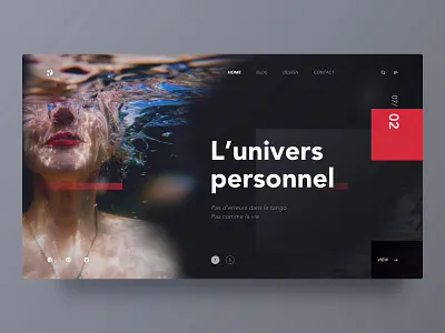 L'univers personnel — L’eau noire black layout lonely red ui universe water woman yiker