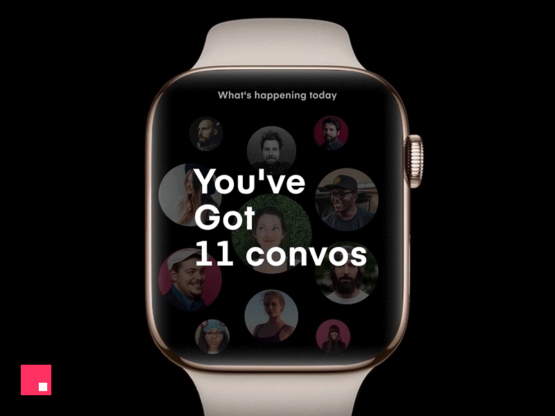 Studio Watch animation apple watch calendar day messages minimal reminders studio ui ux