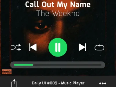 Daily UI - #009 - Music Player daily ui fullscreen music player spotify