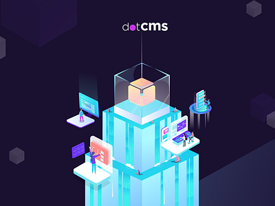 DotCMS design case study app content illistration illustrator interface design isometric management ui user interface ux web website
