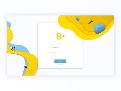 Login page bees design fun login web app