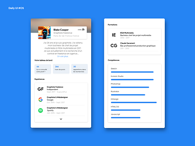Daily UI#6 : User Profile dailyui design profil ui user ux webdesign